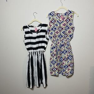2 PC BUNDLE Drunken Tango 2X Swim Coverup Popover/Polyester Skater Sundress’s